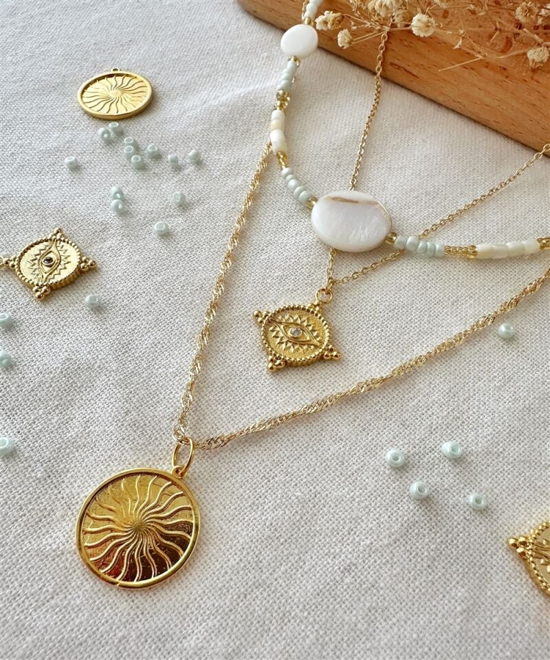 Auri Doğal Taşlı Kolye Seti