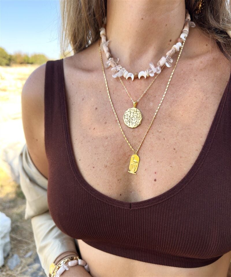 Luwia Doğal Taşlı Kolye Seti