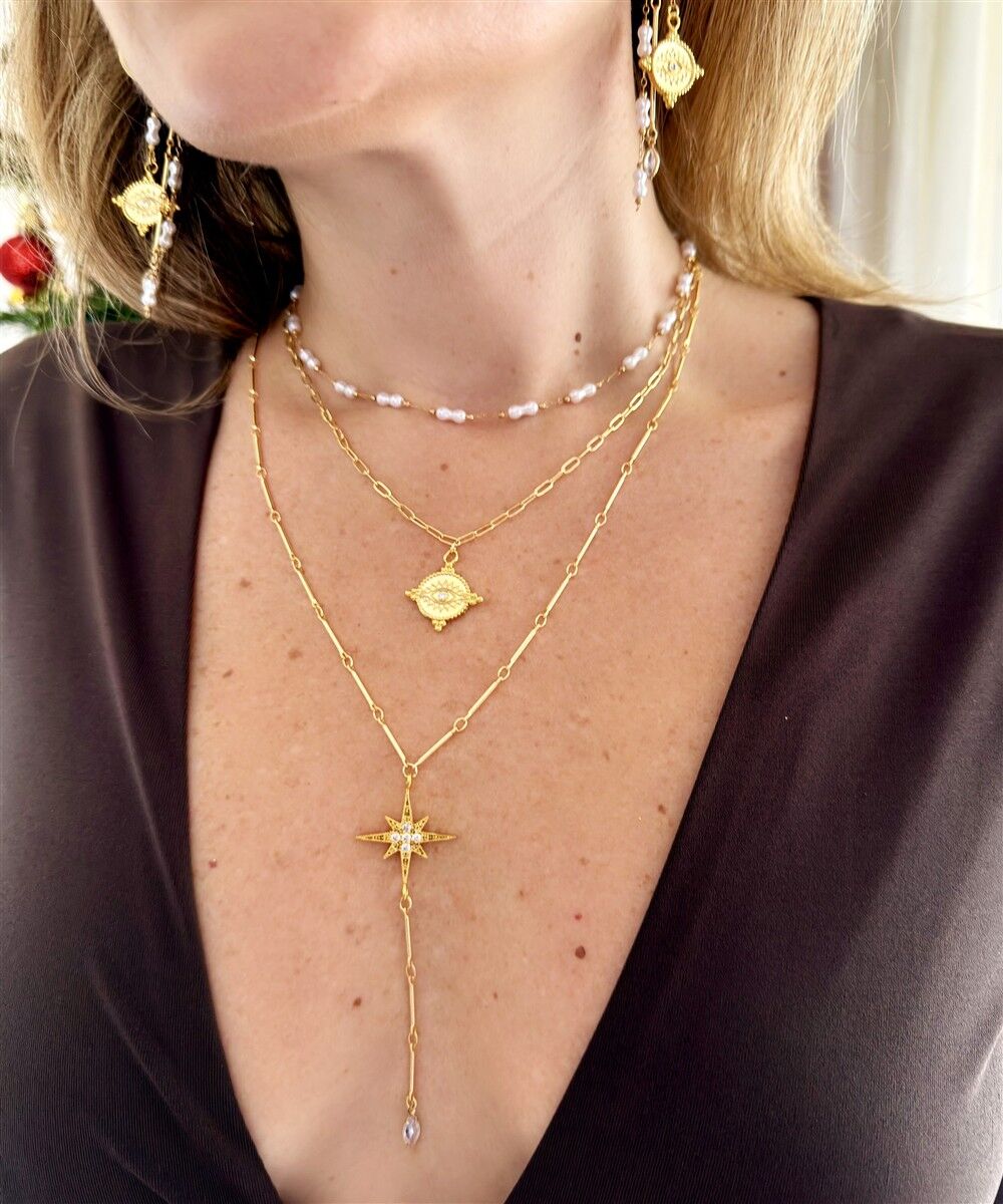 Celestine 3'lü Kolye